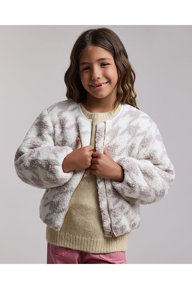 Patterned Jacket with Button Closure - 1