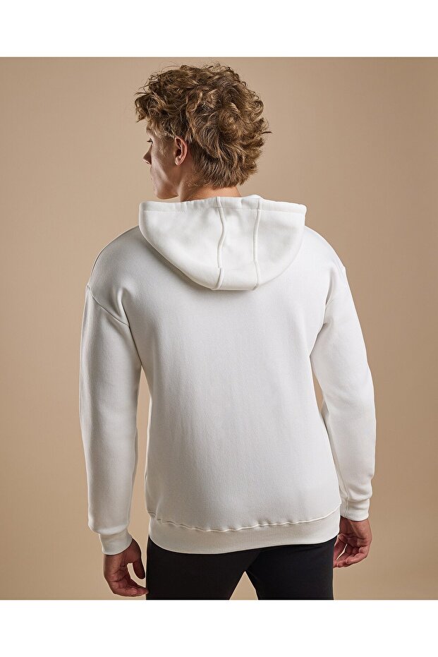 Solid Hooded Jacket with Zipper Closure - 2