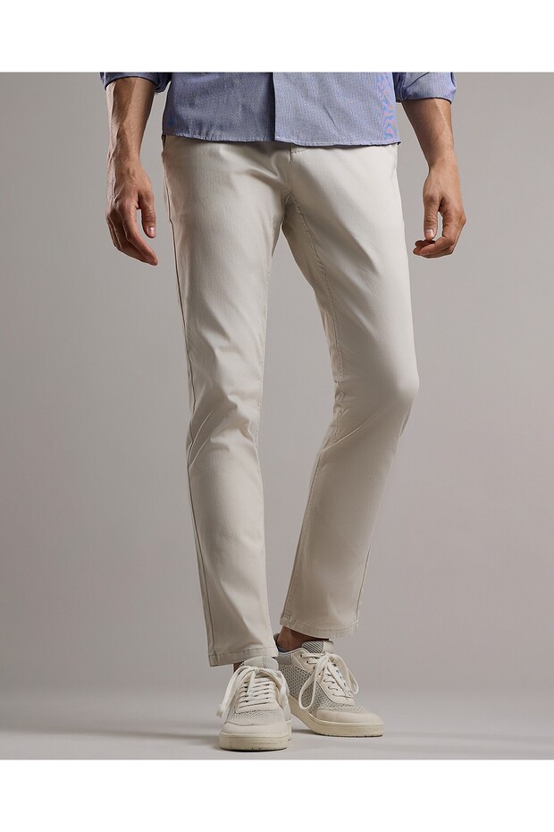Solid Relaxed Fit Pants with Button Closure - 2