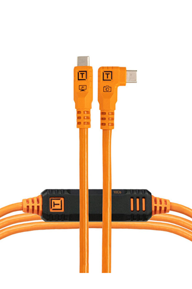 TetherPro Optima 10G USB-C, Straight to Right Angle Cable