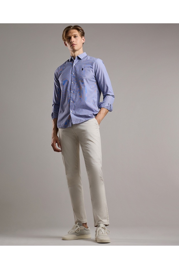 Solid Relaxed Fit Pants with Button Closure - 1