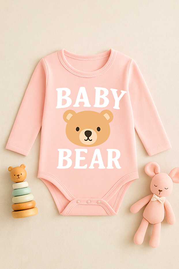 Cute Baby Bodysuit with Printed Text and Snap Fasteners