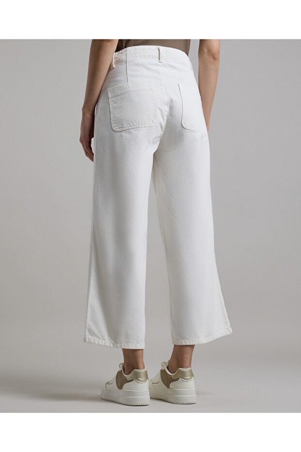 بنطال جينز أرجل واسعة مع أزرار للإغلاق - 5