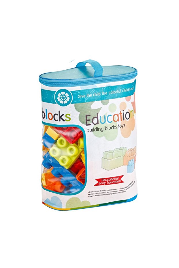 Set of 96 soft plastic building blocks in storage bag Educational Building Block Toys - 3