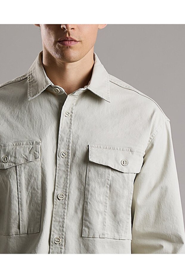 بنطلون كارغو سادة مع إغلاق بأزرار - 5