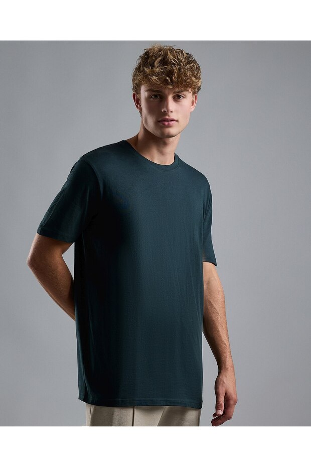 Solid T-Shirt with Crew Neck and Short Sleeves