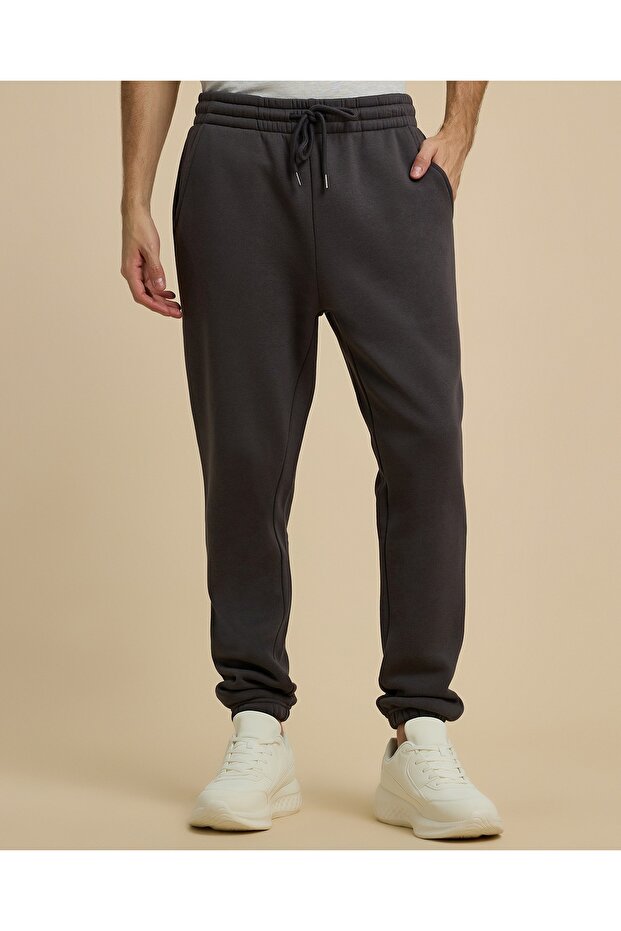 Solid Joggers with Drawstring Waist - 2