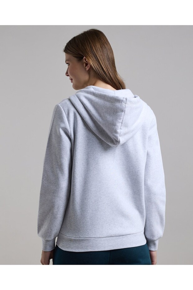 سترة سادة بغطاء رأس وسحاب للإغلاق - 4