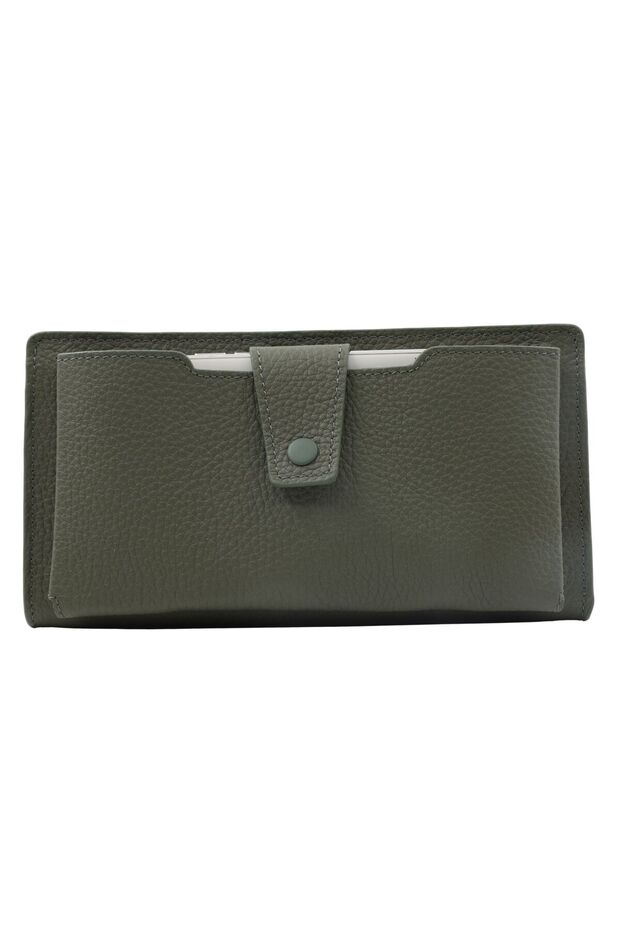 Vera Genuine Leather Women's Wallet with Zippered Phone Compartment