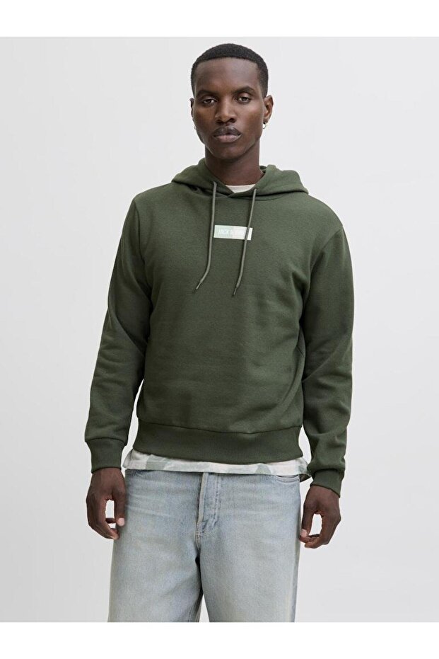 JJPAN SWEAT HOOD Haki Erkek Sweatshirt