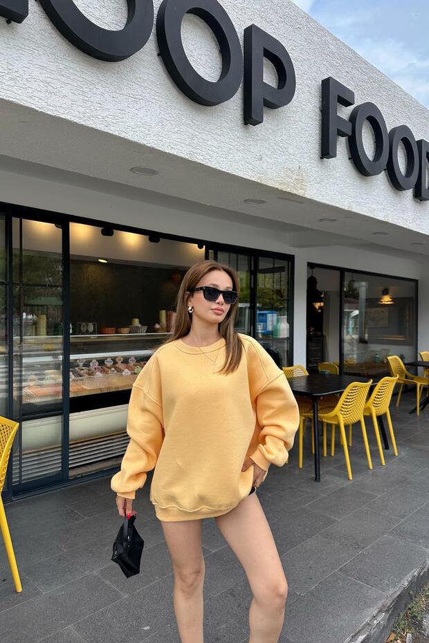 Ribanalı Basic Sweat Oranj - 5