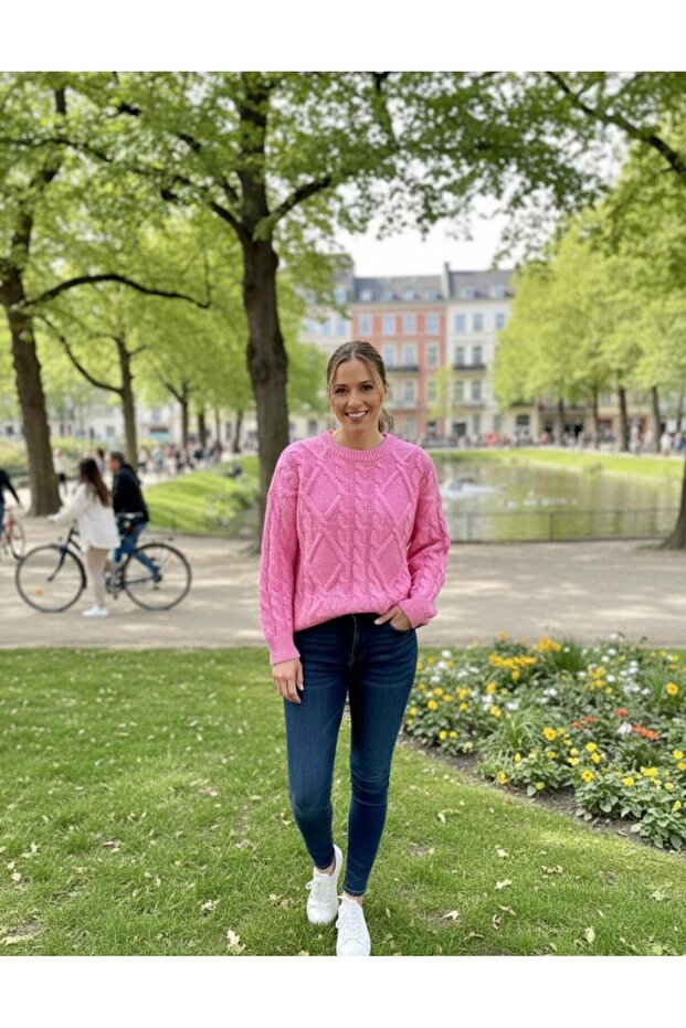 محبوك سترة تريكو منقوشة - 1