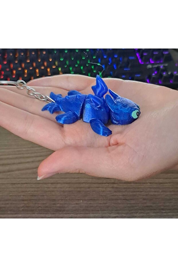 Movable Keychain with Toothless Character Figure, Plastic - 3