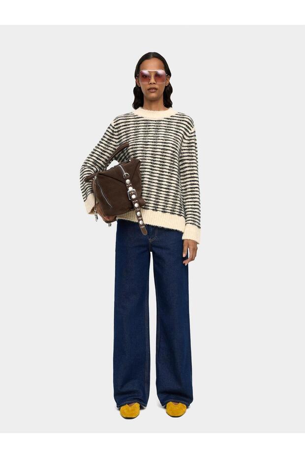 Çizgili Örme Kazak - 1