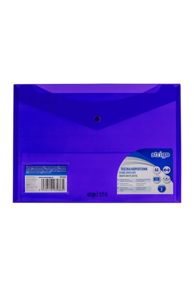 Stapled a4 envelope folder with two pockets, purple sf005.