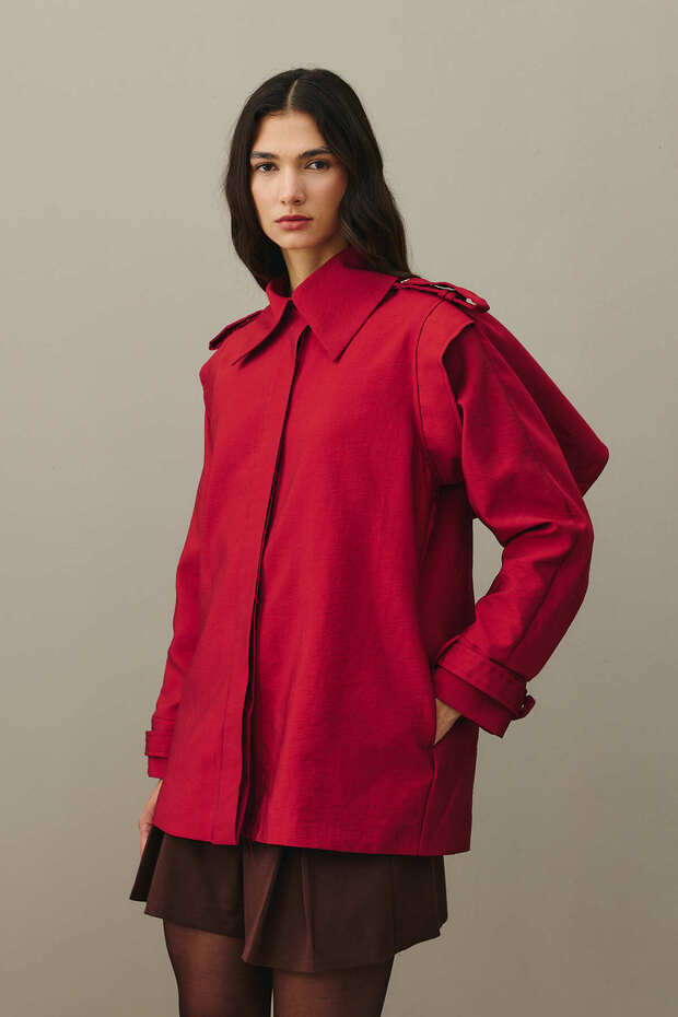 Epaulet Jacket Red - 2