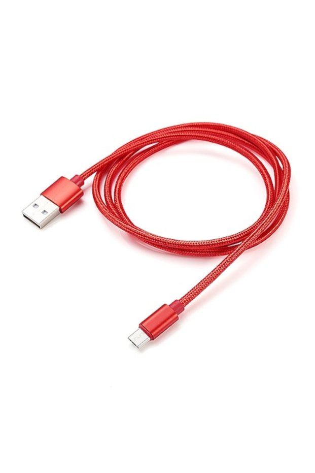 Micro USB Data/Charging Cable, 1 m, Textile, Red - BBL1242