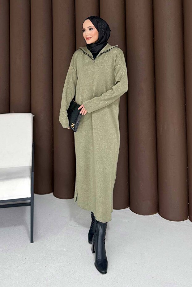 Simli Triko Elbise 32-7510 - 5