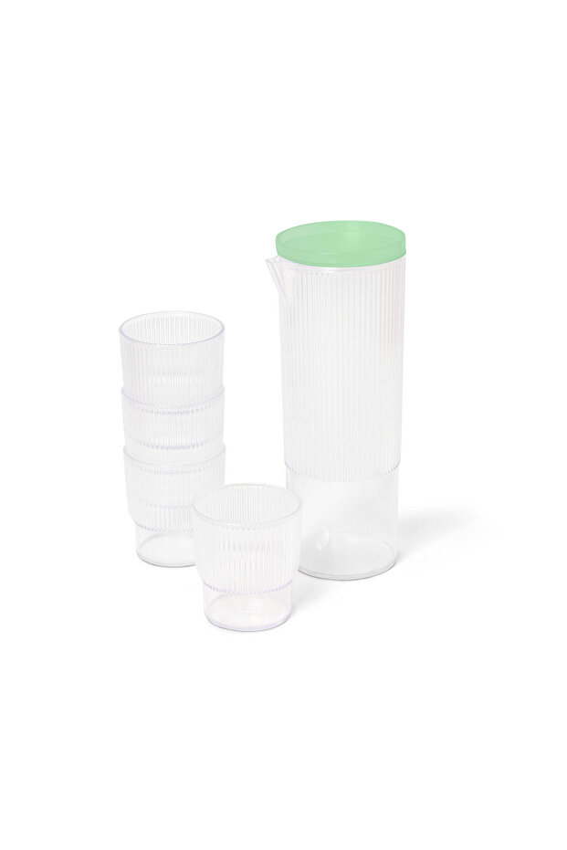 4 Adet Plastik Bardak ve Sürahi - 3