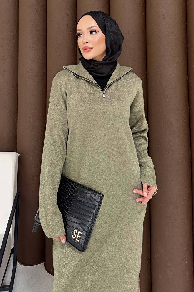 Simli Triko Elbise 32-7510 - 6