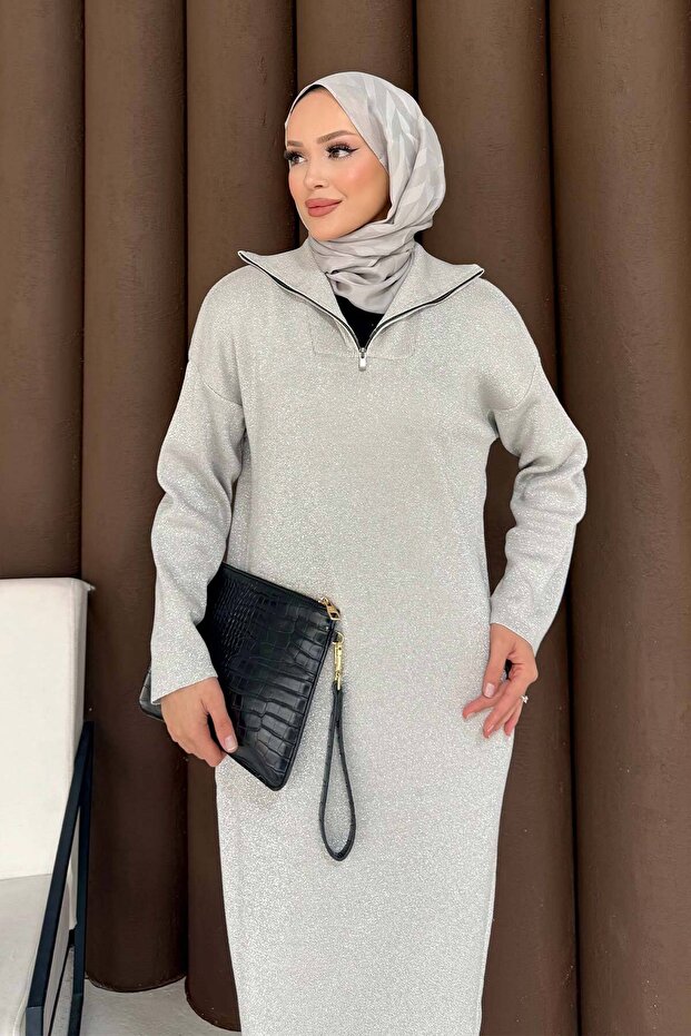 Simli Triko Elbise 32-7510 - 6