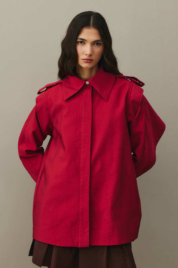 Epaulet Jacket Red - 3