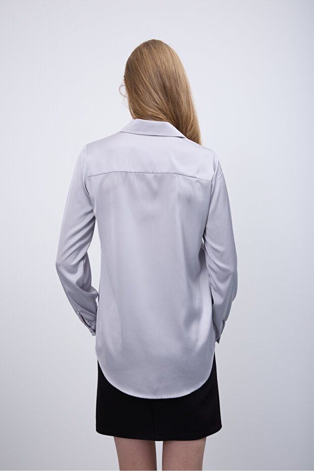 Satin Surface Fitted Shirt - 5