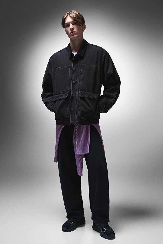 Cepli denim ceket - 4