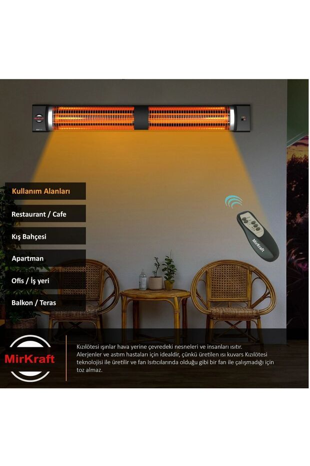 Square Duvar Tipi 2800W Güçlü Isıtıcı - 1