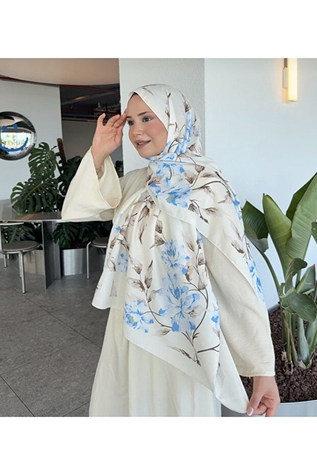 Mineleşarp Autumn Color Tones Soft Pattern Transition Cotton Shawl - 3