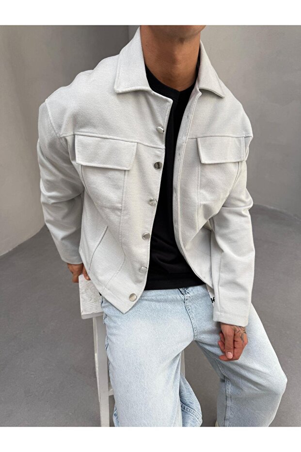 سترة ربيعية رمادية اللون - 2