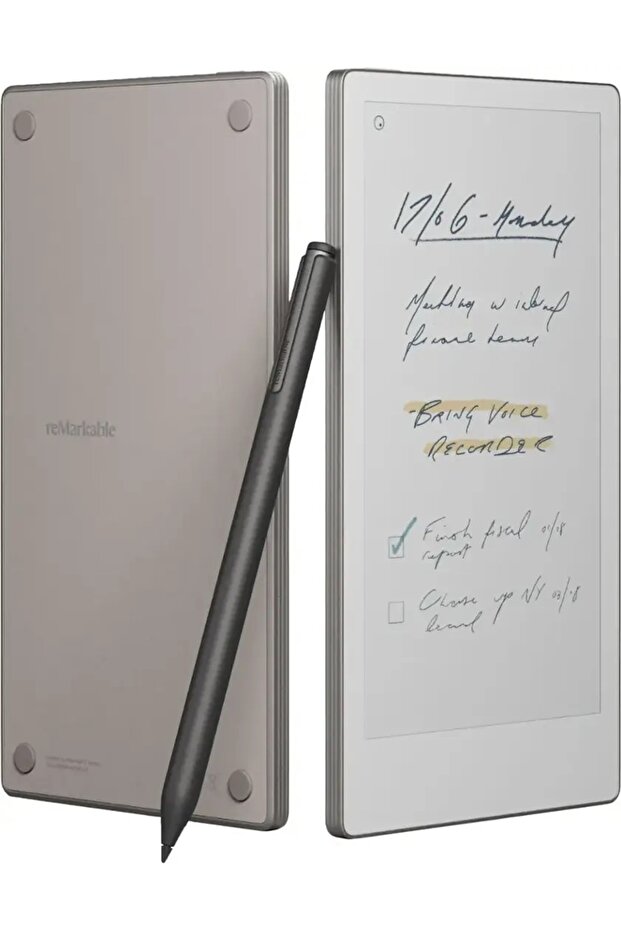 Paper Pro Move + Marker Plus Kalem + Polimer Dokuma Gri Kılıf - 2