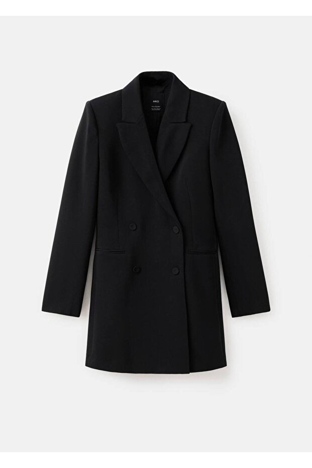 Çift düğmeli blazer tarzı elbise - 3