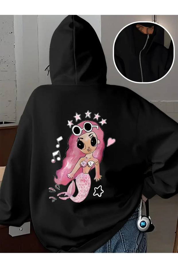 Snow Masked Ninja Unisex Sweatshirt Cardigan 2Strands Thick Fleece