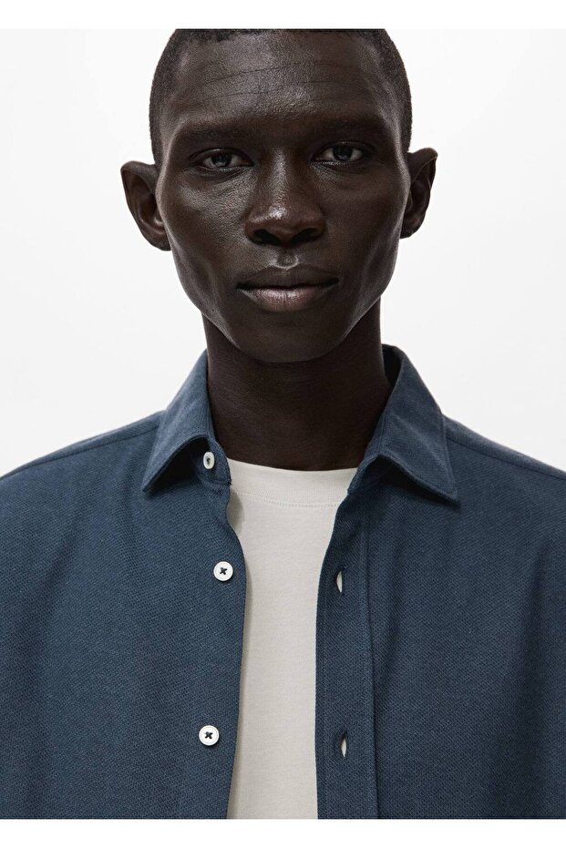 %100 pamuklu slim fit gömlek - 5