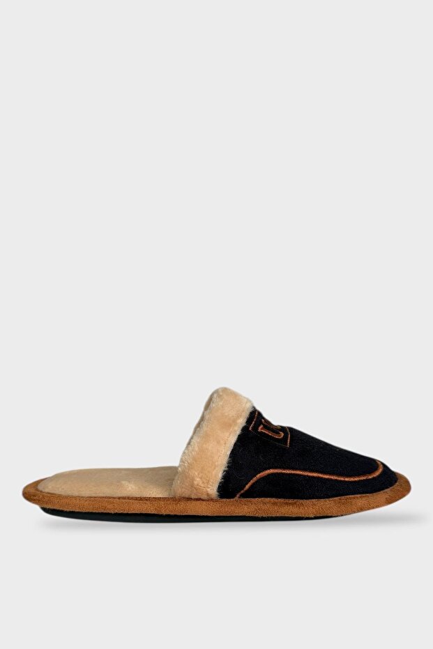 Plush Inside, Anti-Slip Sole, Unisex House Slippers Black