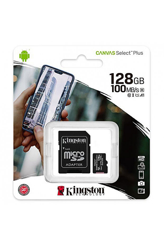 Canvas Select Plus Android A1 microSDXC Memory Card, 128Gb, ​​Class 10 / UHS-1 U1, With Adapto - 1