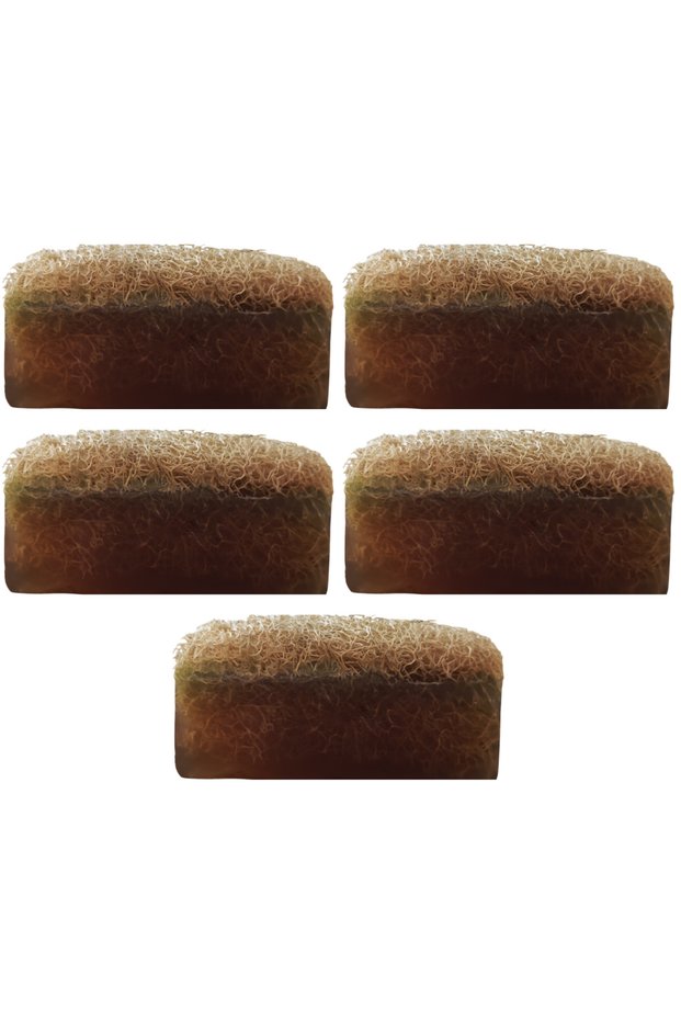 Set of 5 Pumpkin Fiber Olive Oil Soap (Peeling Effect)