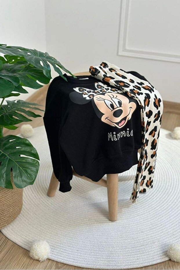 Minne Leopar Detaylı Taytlı Takım - Kız Çocuk - 2