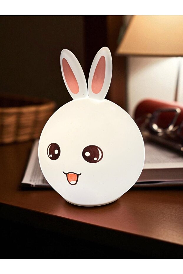 Renkli Şarj Edilebilir Tavşan Gece Lambası Silikon Çocuk Gece Lambası - 5