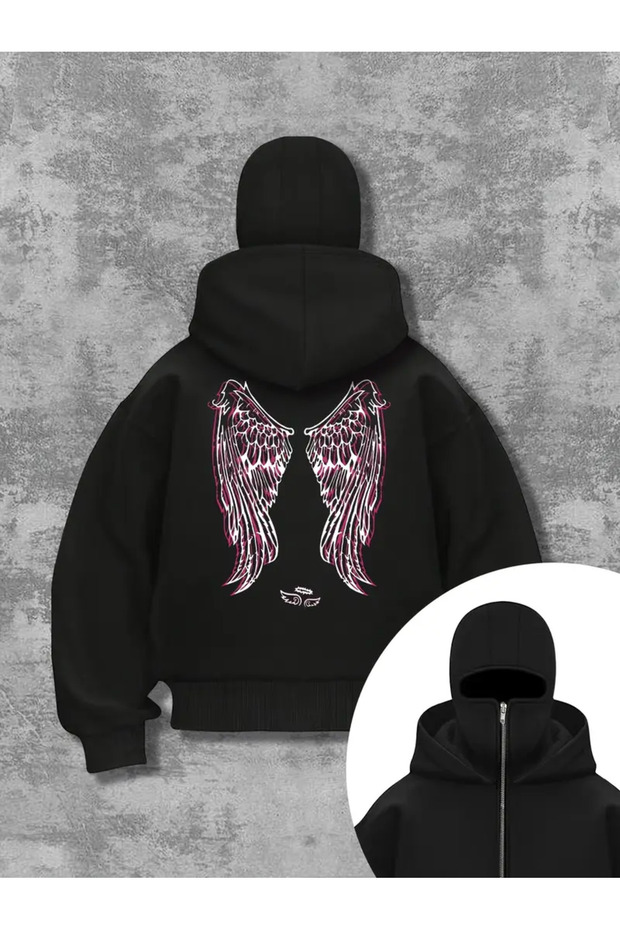 Snow Masked Ninja Unisex Sweatshirt Cardigan 2Strands Thick Fleece