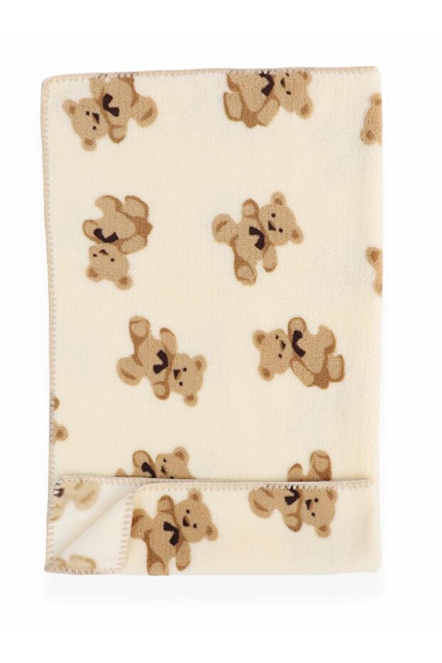 95076 Bear Patterned Wellsoft Baby Blanket - 4