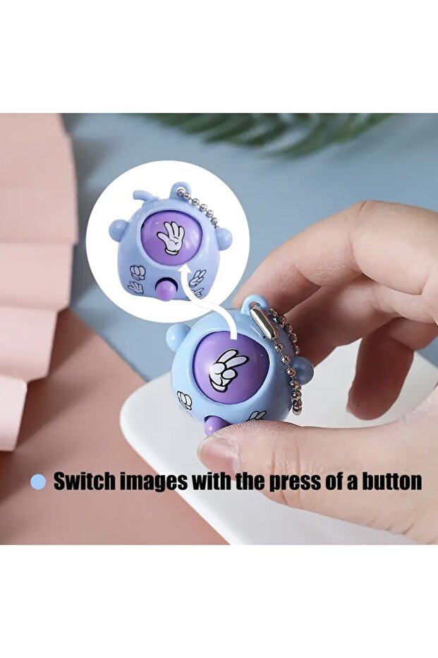 سلسلة مفاتيح إبداعية على شكل مقص حجر وورق صغير - 3