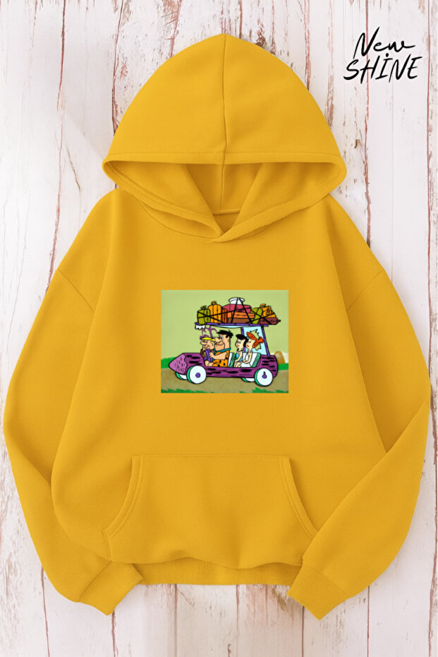 Flintstone Family Printed Hooded Sweatshirt
