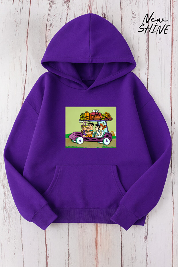Flintstone Family Printed Hooded Sweatshirt