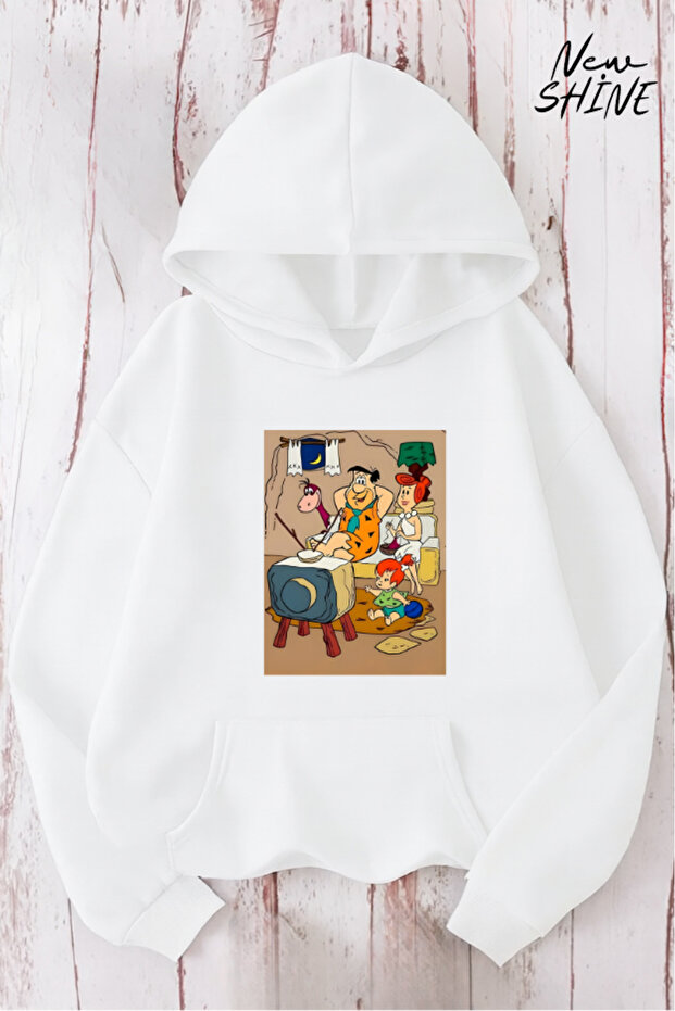 Flintstone Family Printed Hooded Sweatshirt