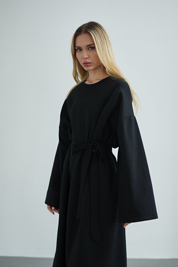 Kadın Oversize Basic Penye Elbise - 7
