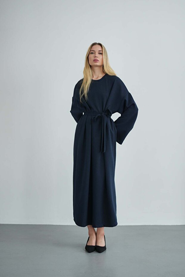 Kadın Oversize Basic Penye Elbise - 5
