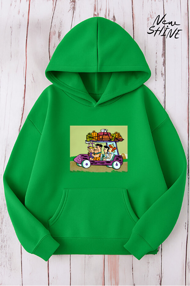 Flintstone Family Printed Hooded Sweatshirt
