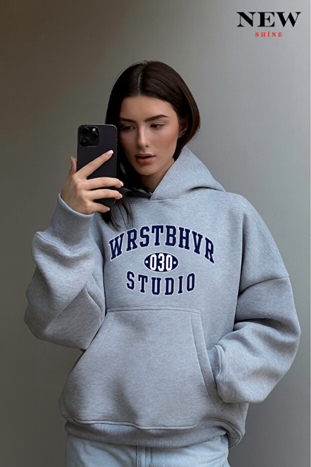 Wrstbhvr Studio Baskılı Kapüşonlu Sweatshirt - 1